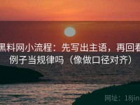 黑料网小流程：先写出主语，再回看例子当规律吗（像做口径对齐）
