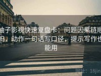 柚子影视快速复盘卡：问题因果链顺吗，动作一句话写口径，提示写作也能用