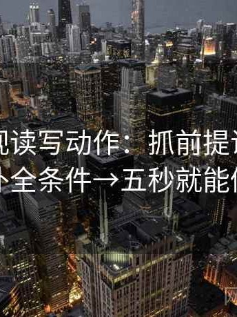番茄影视读写动作：抓前提说了吗→补全条件→五秒就能做