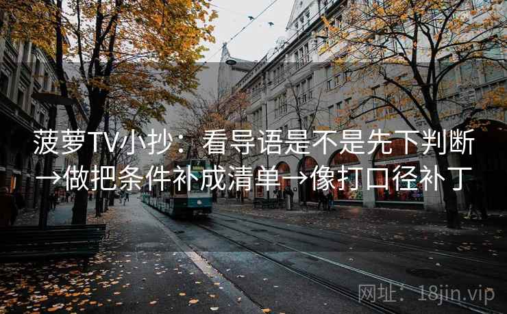 菠萝TV小抄：看导语是不是先下判断→做把条件补成清单→像打口径补丁